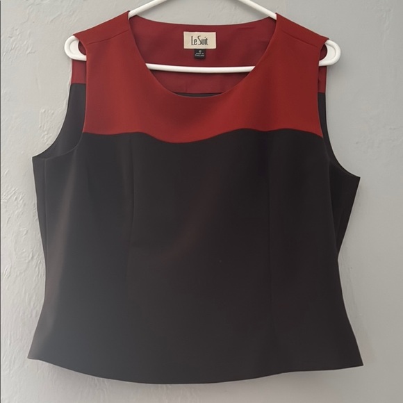 Le Suit Red and Black Crop Boxy Blouse 128 - Picture 1 of 8